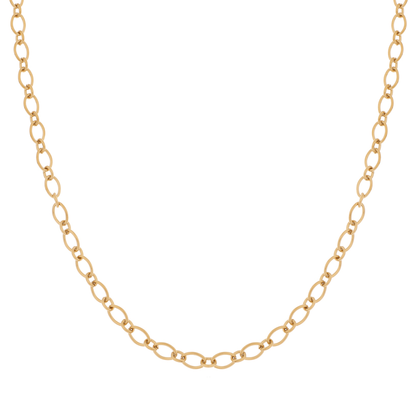 Ketting basic rondjes en ovaaltjes goud