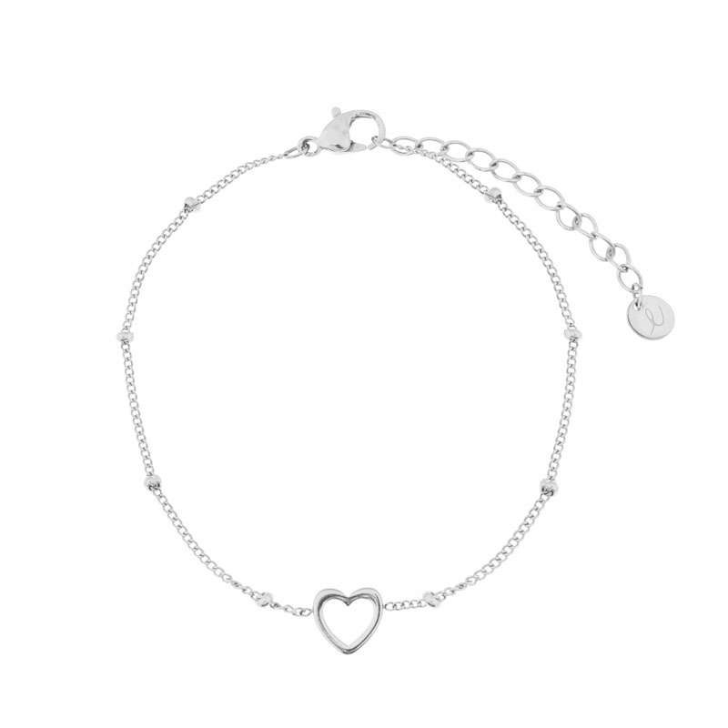 Bracelet share open heart silver