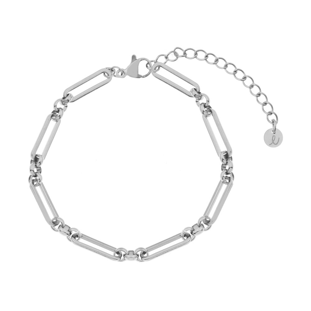 Armband basic rondjes en staafjes zilver