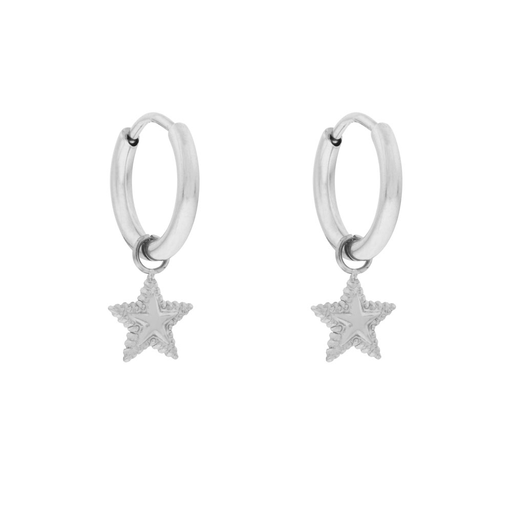 Earrings small with pendant dots star silver