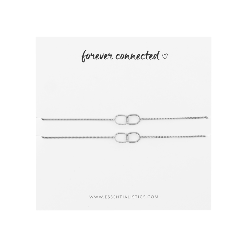 Bracelet set share - Forever connected - ovals - silver