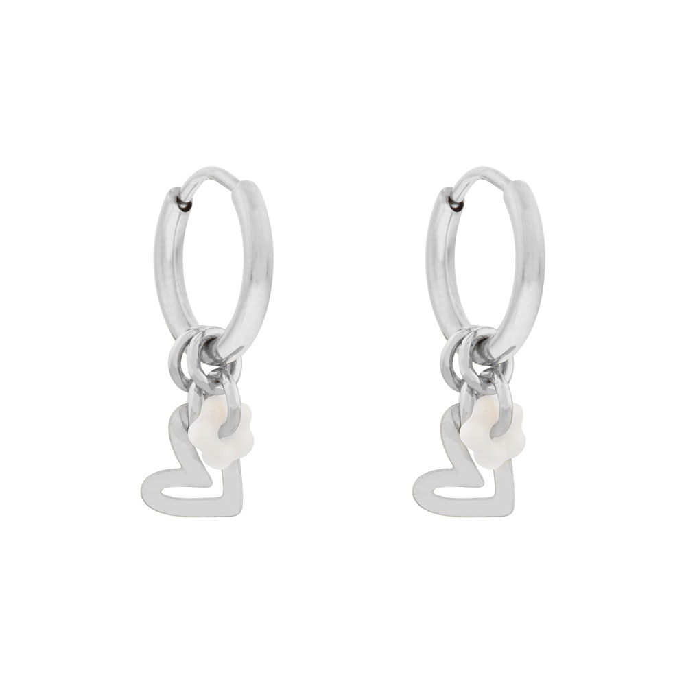 Earrings fine blooming love silver