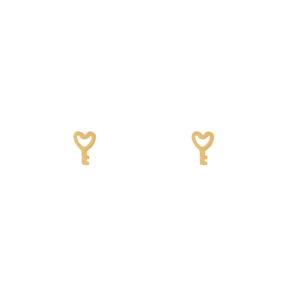 Stud earrings key gold