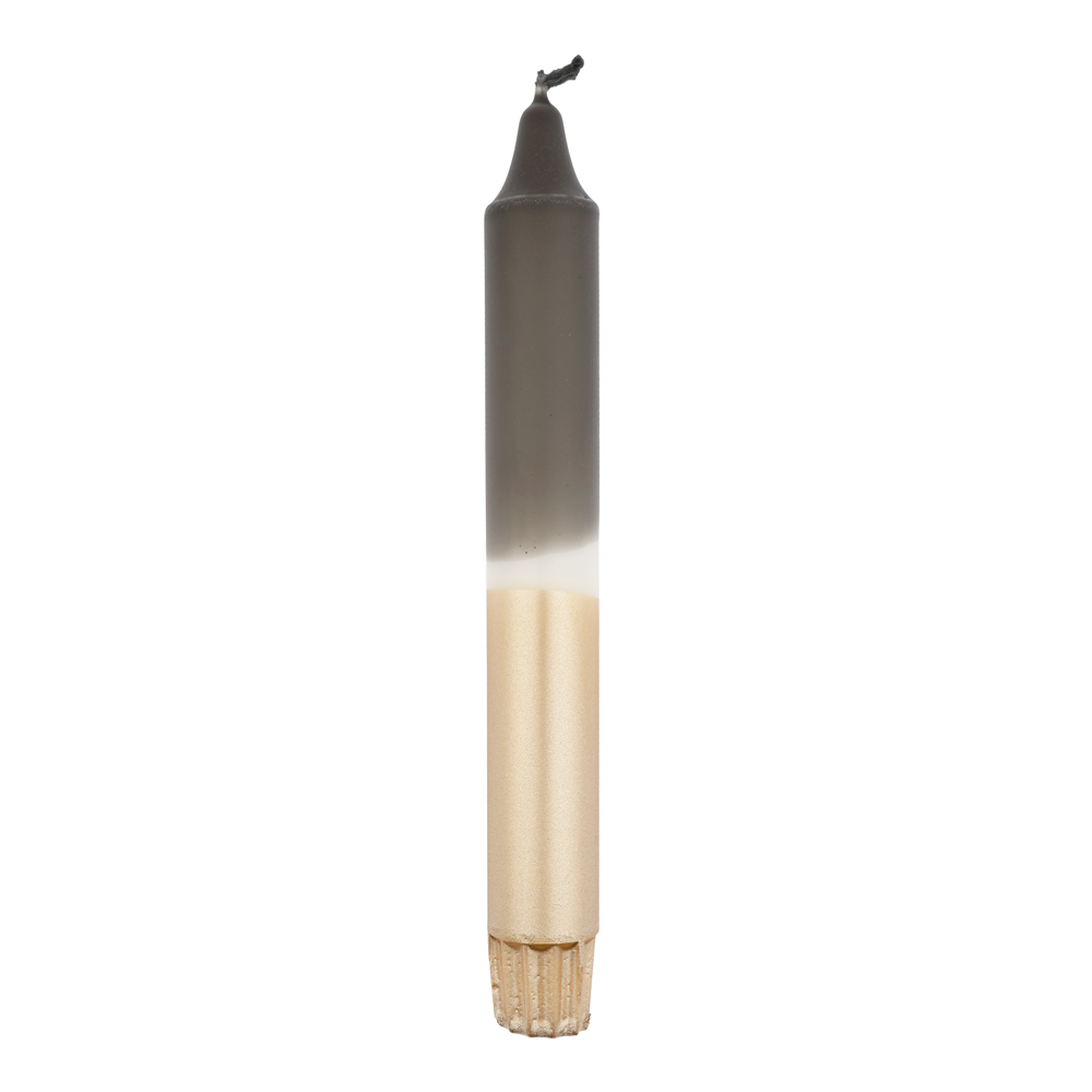 Dip dye dinner candle grey/white/champagne