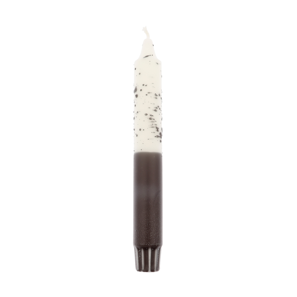 Dip dye confetti dinner candle white/black