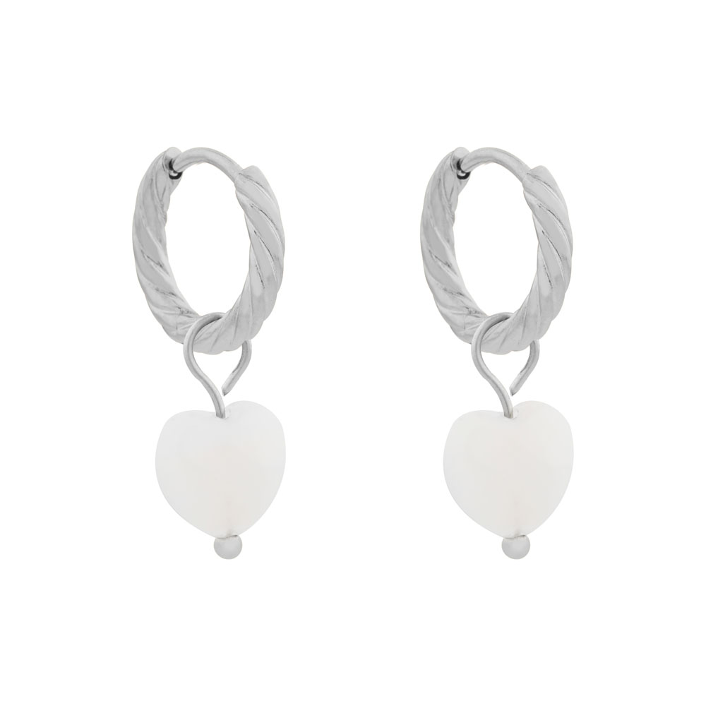 Oorbellen minimalistisch big heart zilver