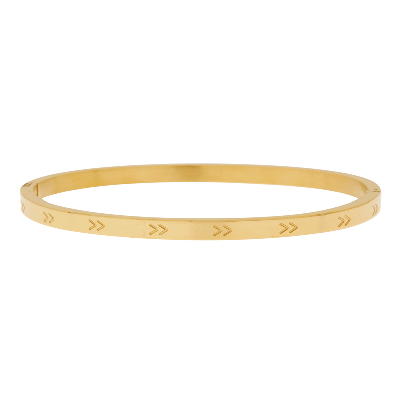 Bangle bracelet V gold