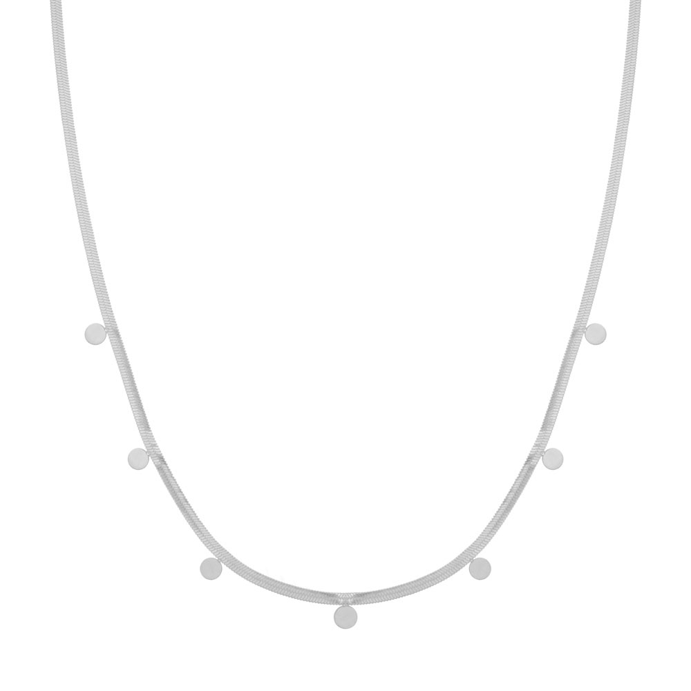 Necklace big coins silver