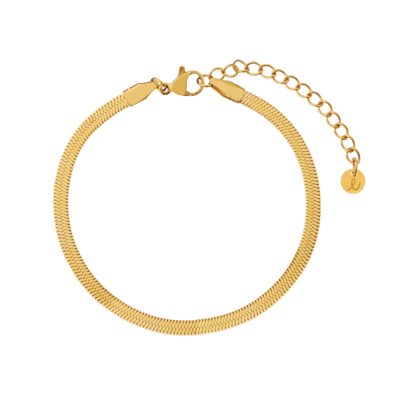 Armband basic plat goud