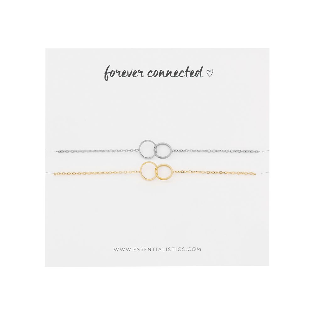 Bracelets set share - Forever connected - rounds - silver