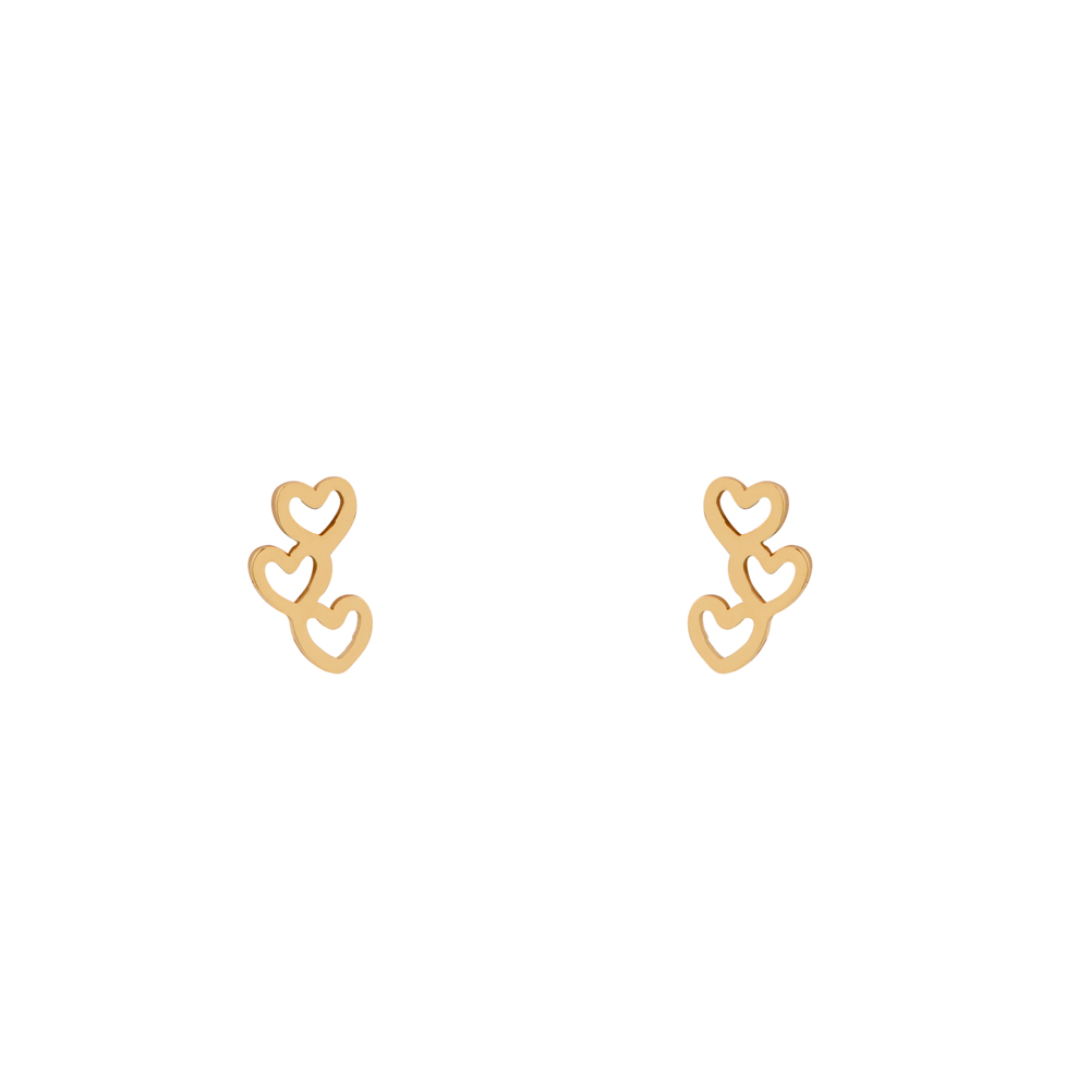 Stud earrings hearts gold