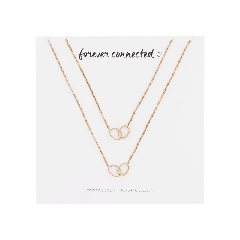 Necklace set share - Forever connected - ovals - gold