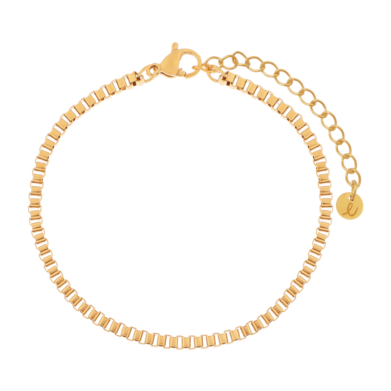 Armband basic blokjes goud