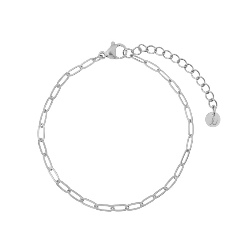 Armband basic schakels zilver