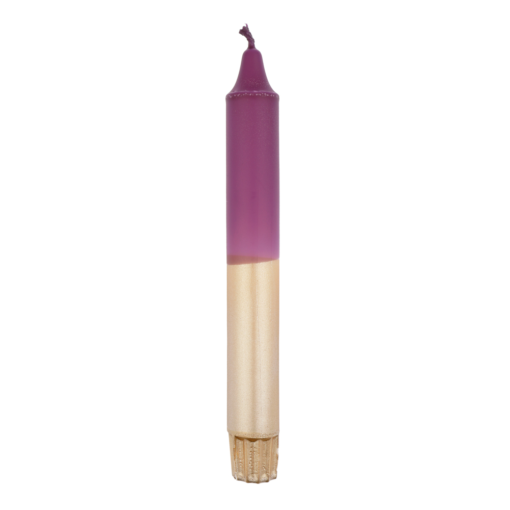 Dip dye dinner candle purple/champagne