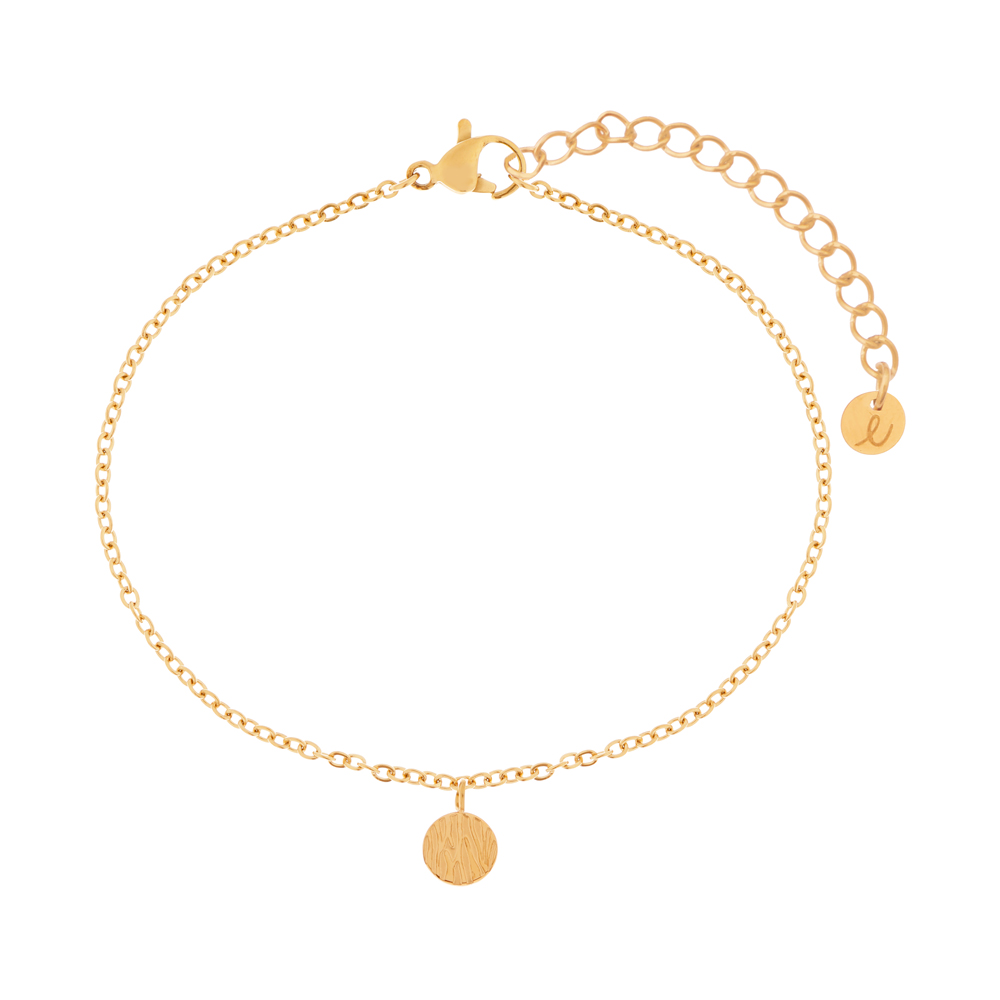 Bracelet textured coin gold