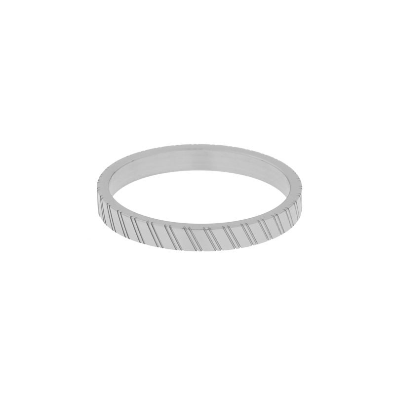 Ring fine tilted stripes silver