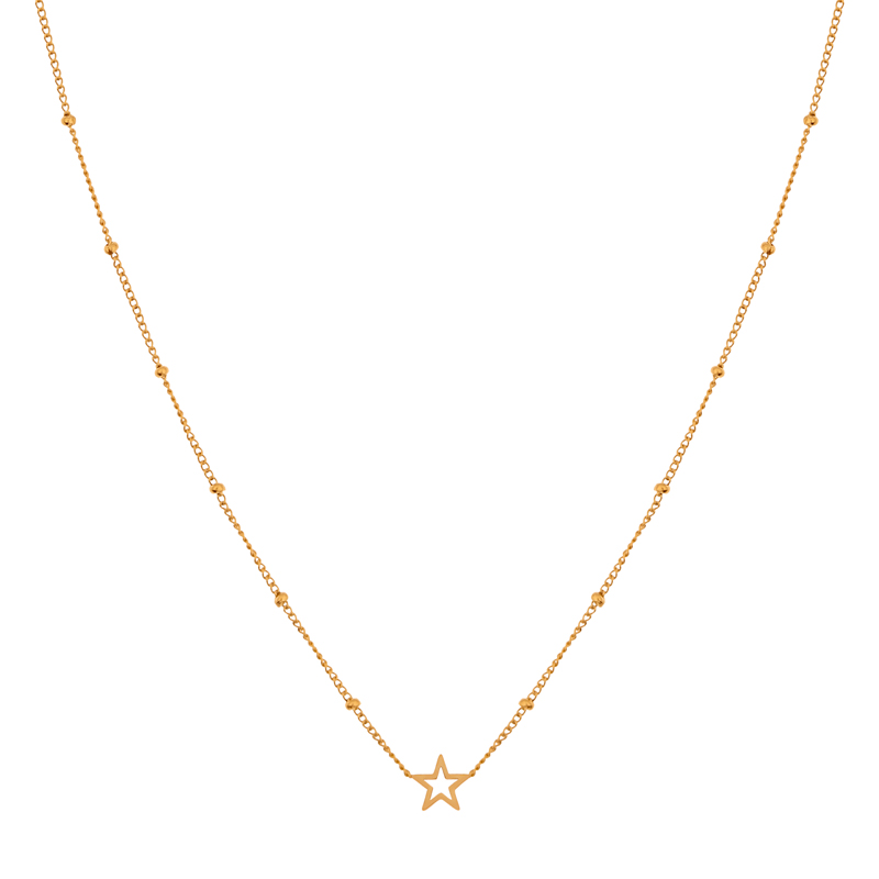 Necklace share open star gold