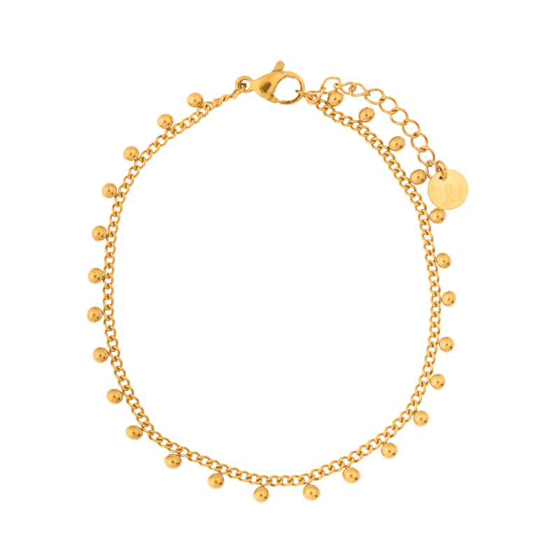 Anklet tiny dots gold