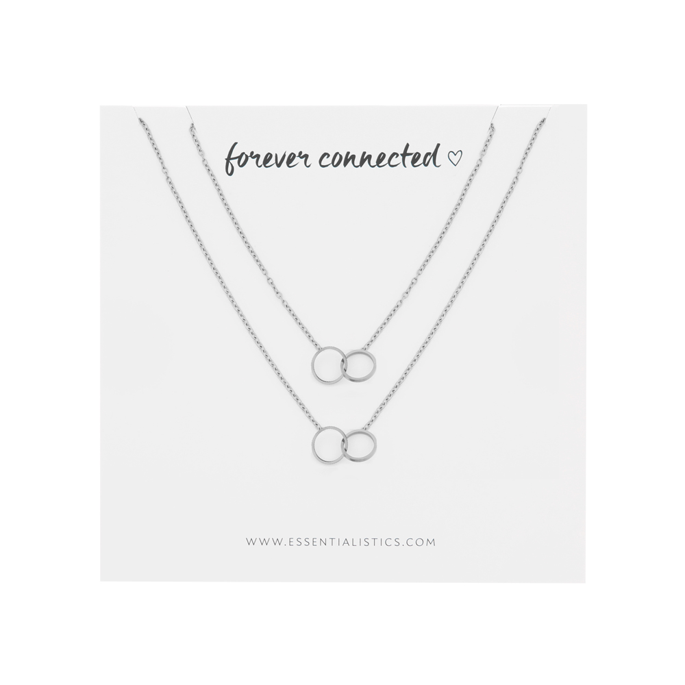 Necklace set share - Forever connected - rounds - silver