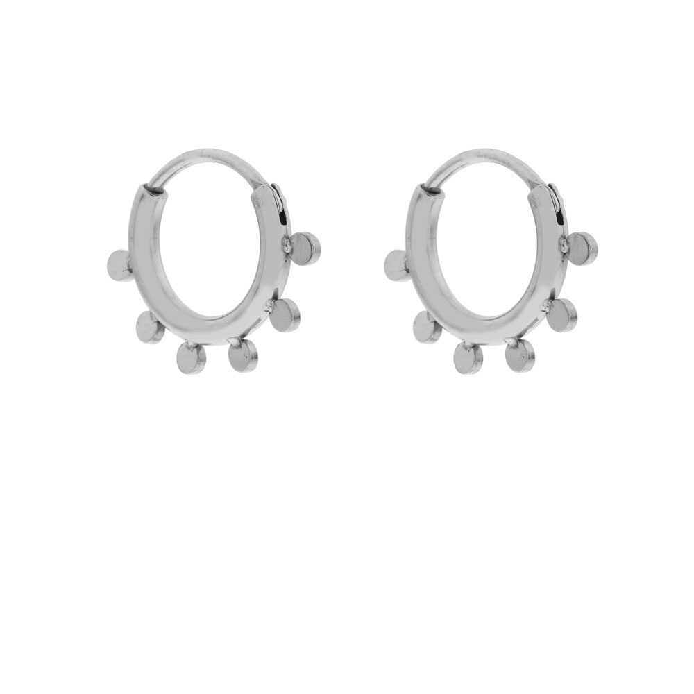 Earrings hoop coins silver